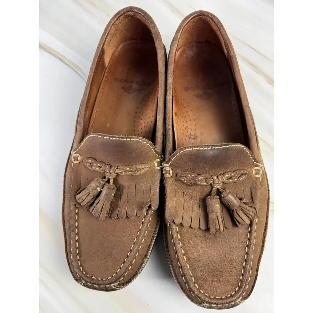 Dockers Men's Shoes Brown Suede Sz 9M Tasseled Loafer Slip-On Casual 90-7037 EUC